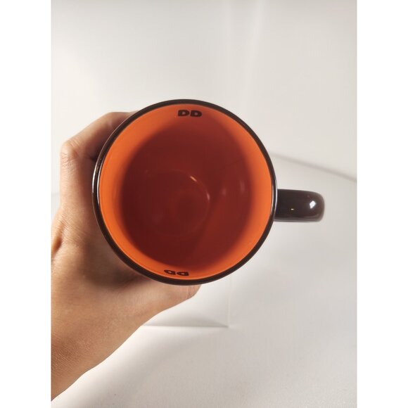 Dunkin Donuts Coffee Mug Collector DD 2011 14oz Brown Orange Pink Stripe - Picture 5 of 6